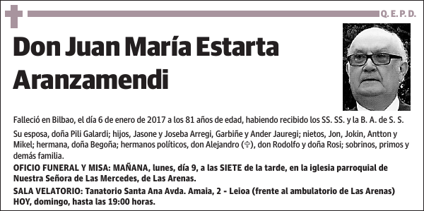 Juan María Estarta Aranzamendi