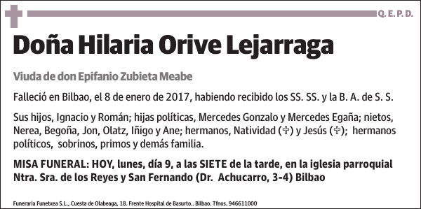 Hilaria Orive Lejarraga