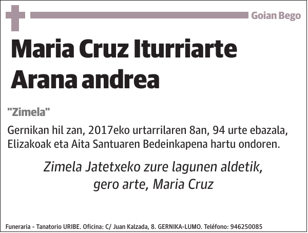 María Cruz Iturriarte Arana