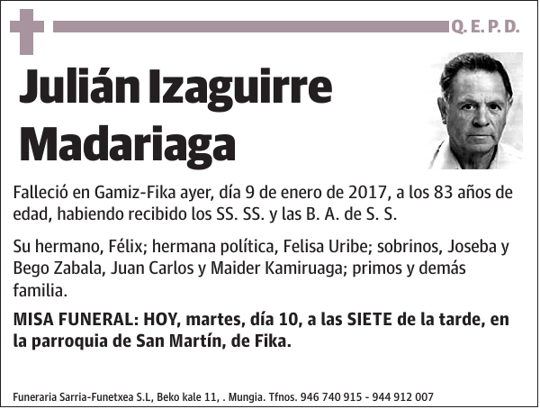 Julián Izaguirre Madariaga