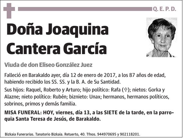 Joaquina Cantera García