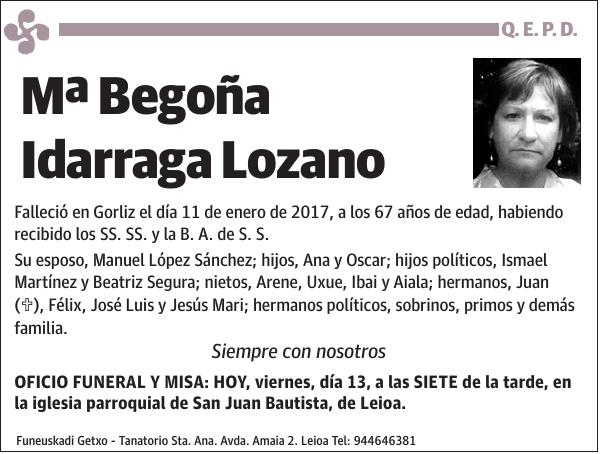 Mª Begoña Idarraga Lozano