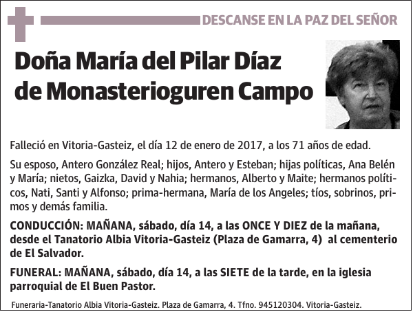 María del Pilar Díaz de Monasterioguren Campo