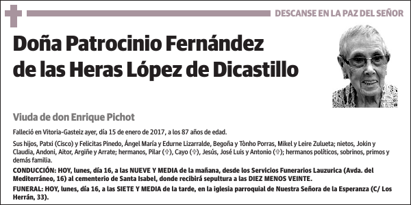 Patrocinio Fernández de las Heras López de Dicastillo