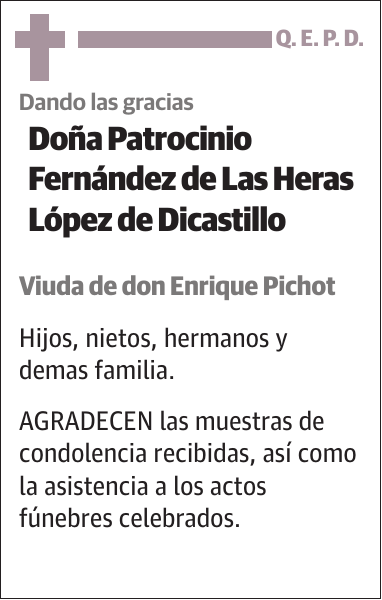 Patrocinio Fernández de Las Heras López de Dicastillo