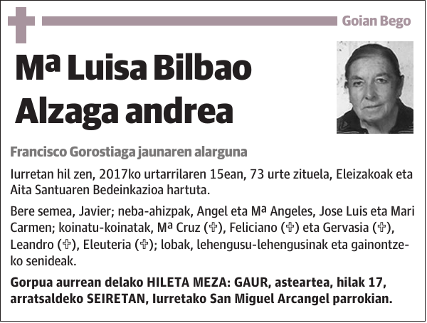 Mª Luisa Bilbao Alzaga