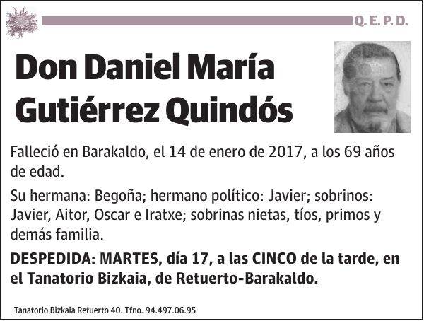 Daniel María Gutiérrez Quindós