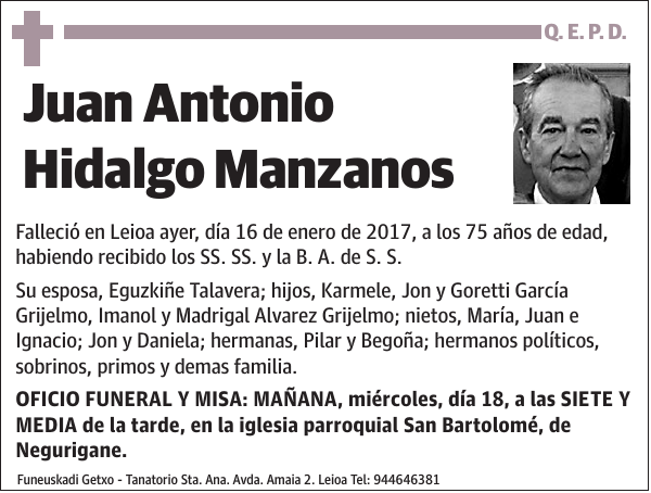 Juan Antonio Hidalgo Manzanos