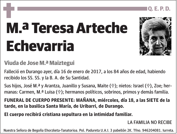 M.ª Teresa Arteche Echevarria