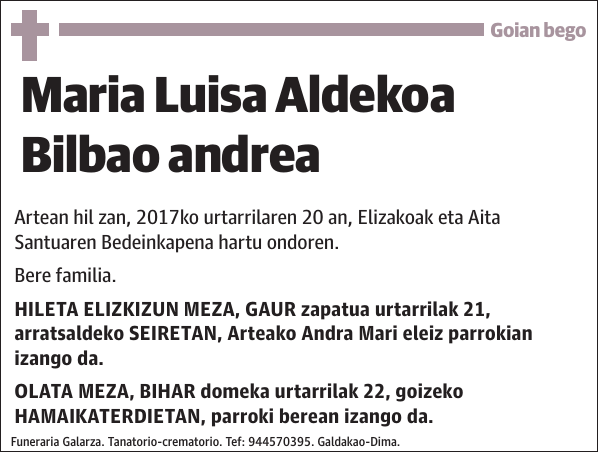 Maria Luisa Aldekoa Bilbao