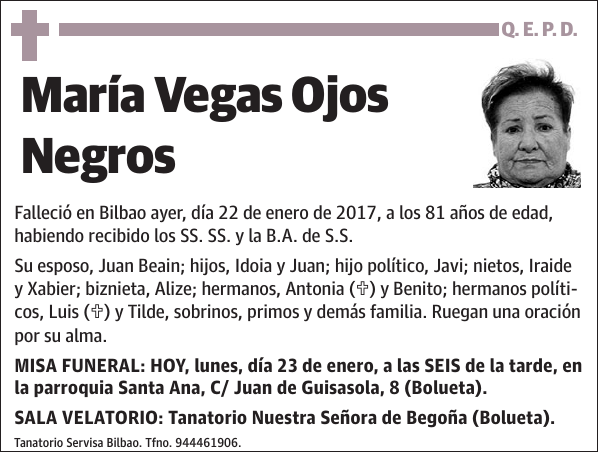 María Vegas Ojos Negros