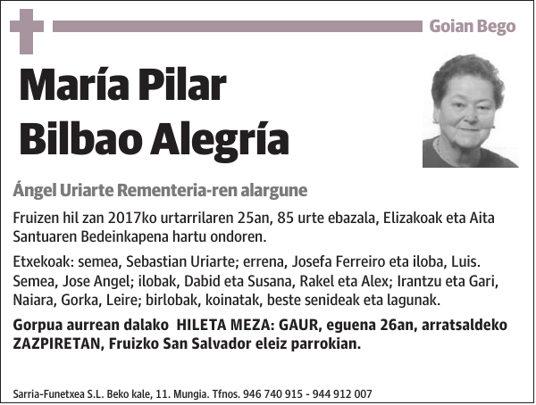 María Pilar Bilbao Alegría