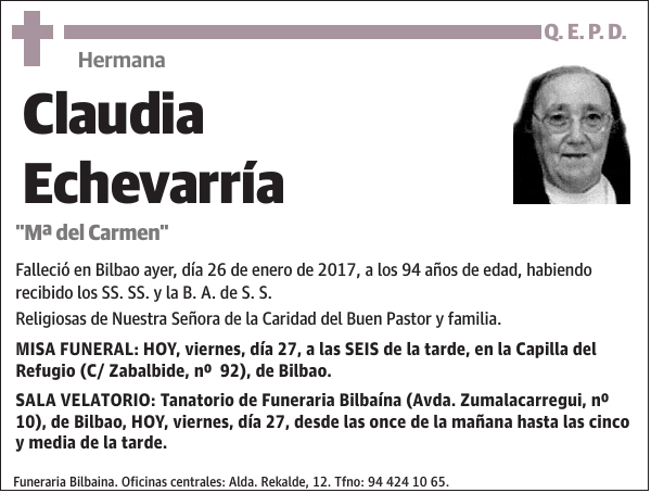 Hermana Claudia Echevarría