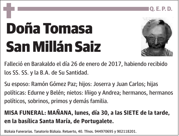 Tomasa San Millán Saiz