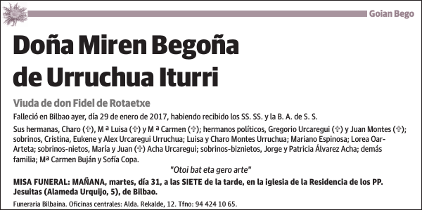 Miren Begoña de Urruchua Iturri