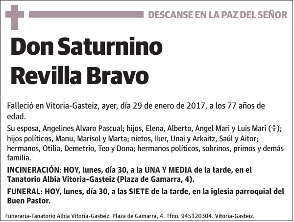 Saturnino Revilla Bravo