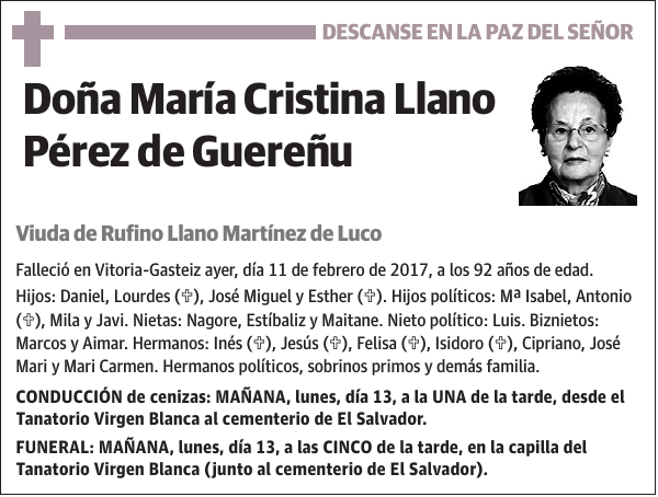 María Cristina Llano Pérez de Guereñu