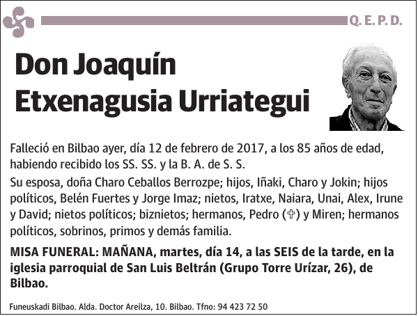 Joaquín Etxenagusia Urriategui