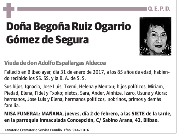 Begoña Ruiz Ogarrio Gómez de Segura