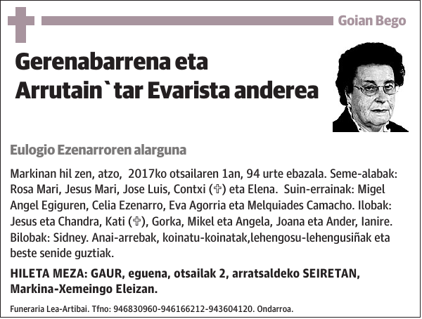 Gerenabarrena eta Arrutain tar Evarista