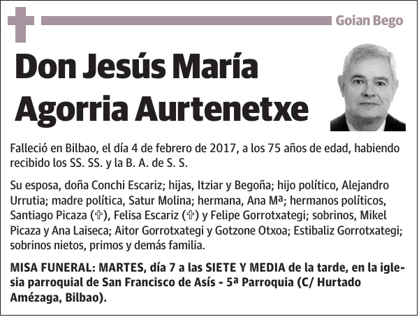 Jesús María Agorria Aurtenetxe