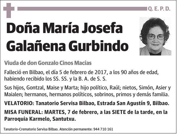 María Josefa Galañena Gurbindo