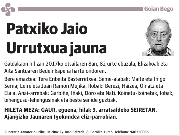 Patxiko Jaio Urrutxua