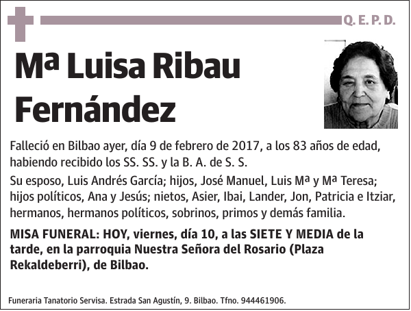 Mª Luisa Ribau Fernández