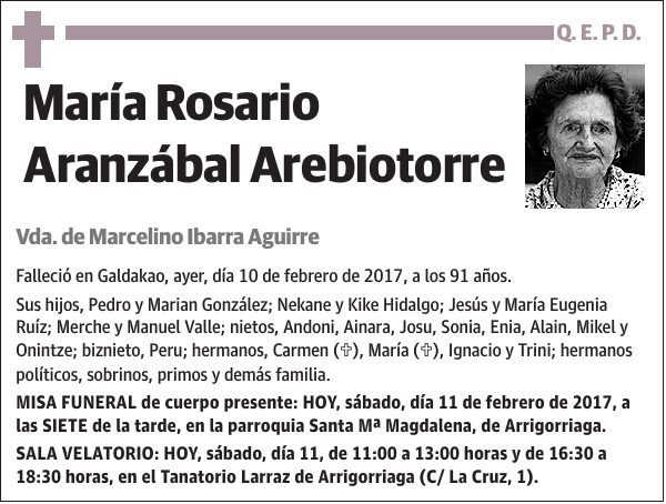 María Rosario Aranzábal Arebiotorre