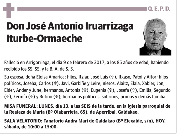 José Antonio Iruarrizaga Iturbe-Ormaeche