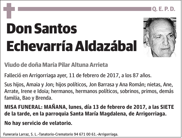 Santos Echevarría Aldazábal