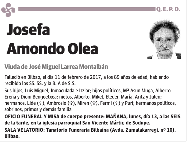 Josefa Amondo Olea