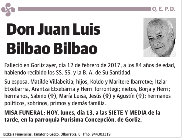 Juan Luis Bilbao Bilbao