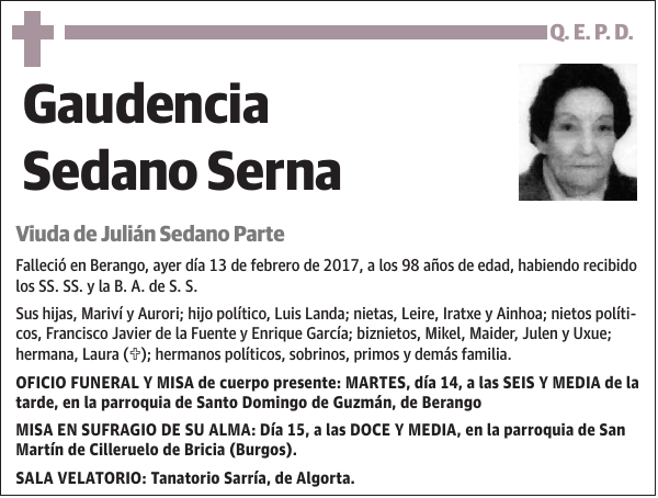 Gaudencia Sedano Serna