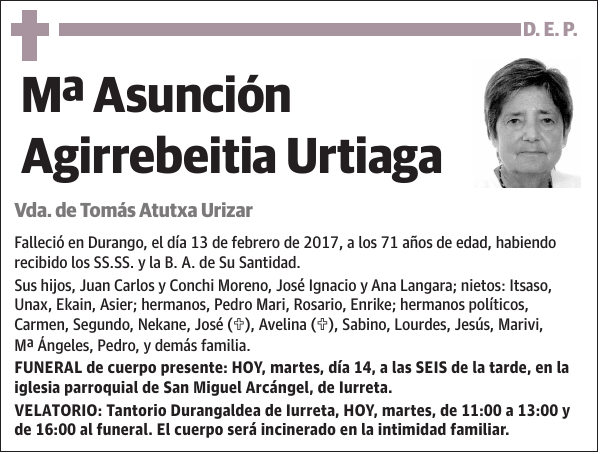 Mª Asunción Agirrebeitia Urtiaga