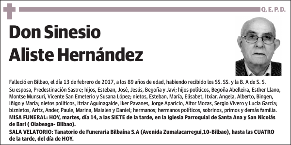 Sinesio Aliste Hernández