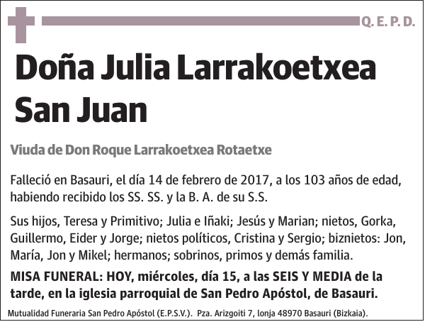 Julia Larrakoetxea San Juan