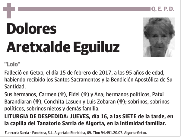 Dolores Aretxalde Eguiluz