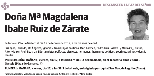 Mª Magdalena Ibabe Ruiz de Zárate