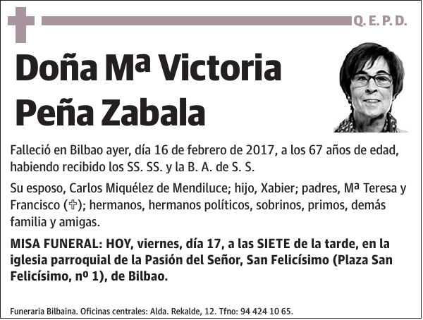 Mª Victoria Peña Zabala