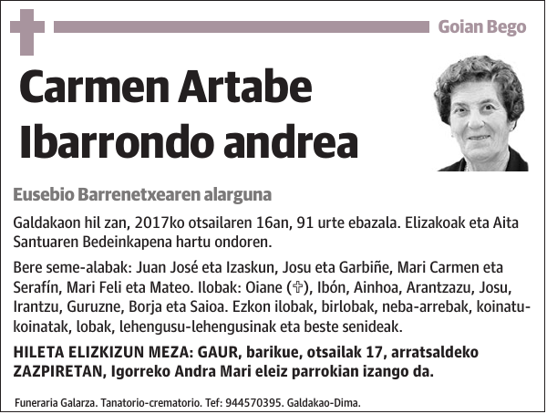 Carmen Artabe Ibarrondo