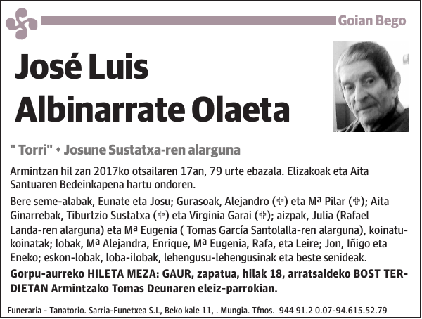 José Luis Albinarrate Olaeta