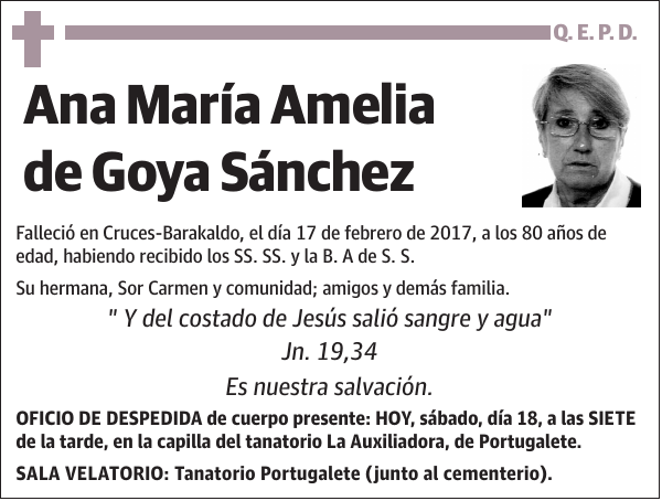 Ana María Amelia de Goya Sánchez