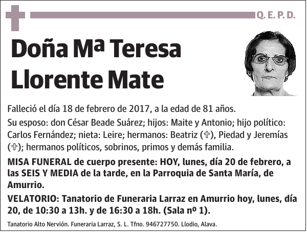 Mª Teresa Llorente Mate