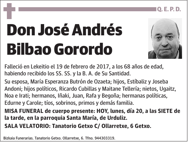 José Andrés Bilbao Gorordo