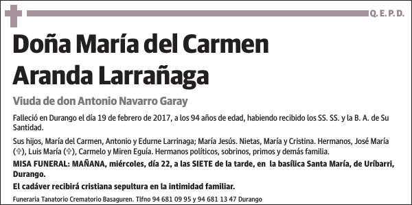 María del Carmen Aranda Larrañaga