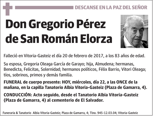 Gregorio Pérez de San Román Elorza