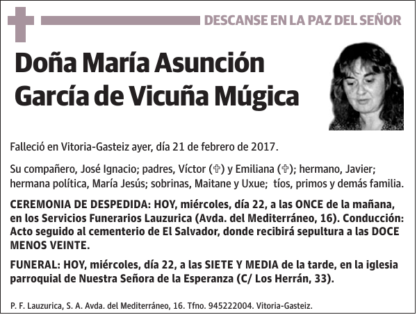 María Asunción García de Vicuña Múgica