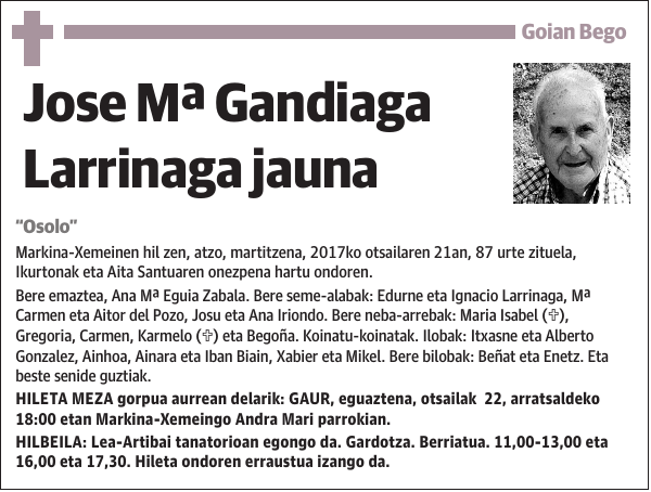 Jose Mª Gandiaga Larrinaga