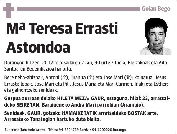 Mª Teresa Errasti Astondoa